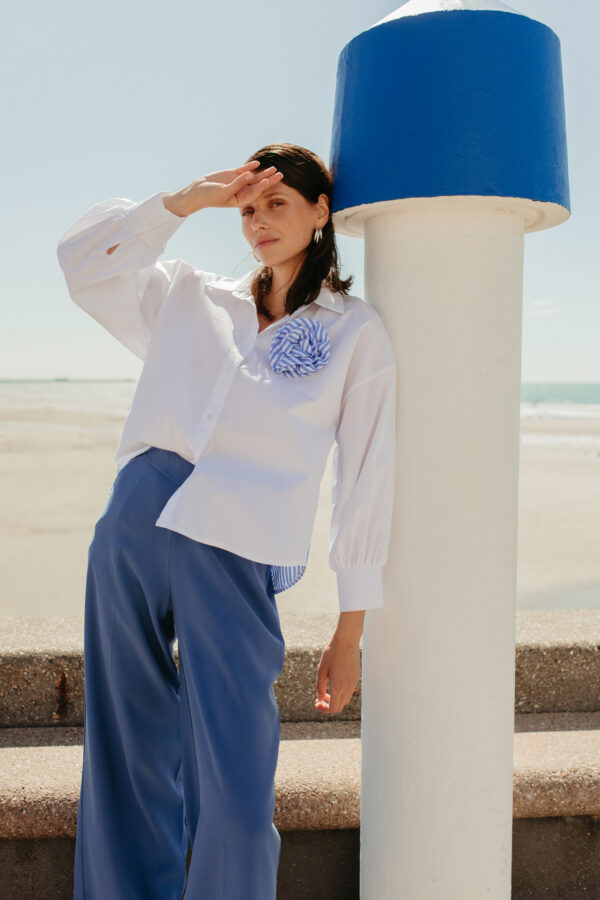 BLOUSE BRIGITTE FLOWER STRIPES