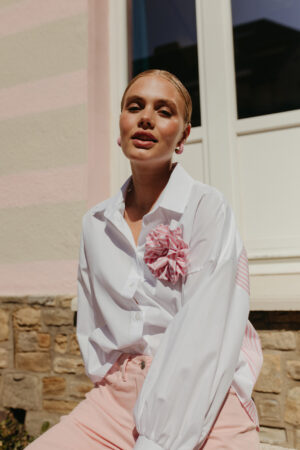 BLOUSE BRIGITTE FLOWER STRIPES